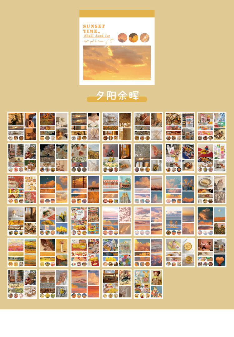 紙染めステッカーブック、シーン、モーメントワンシーンシリーズ、新鮮油彩画文学少女のプランナー素材、装飾ステッカー、6スタイル