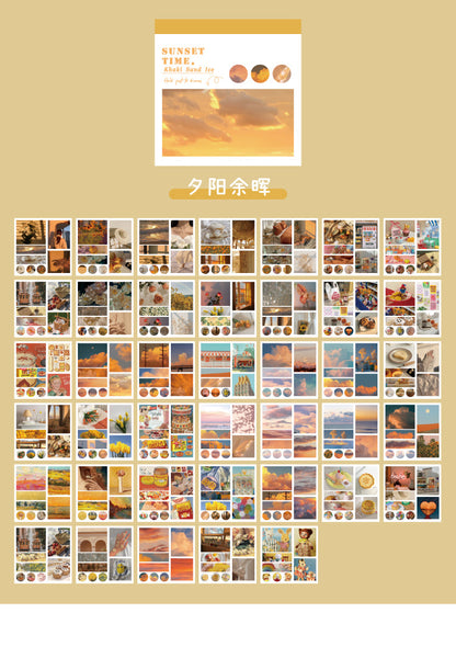 紙染めステッカーブック、シーン、モーメントワンシーンシリーズ、新鮮油彩画文学少女のプランナー素材、装飾ステッカー、6スタイル