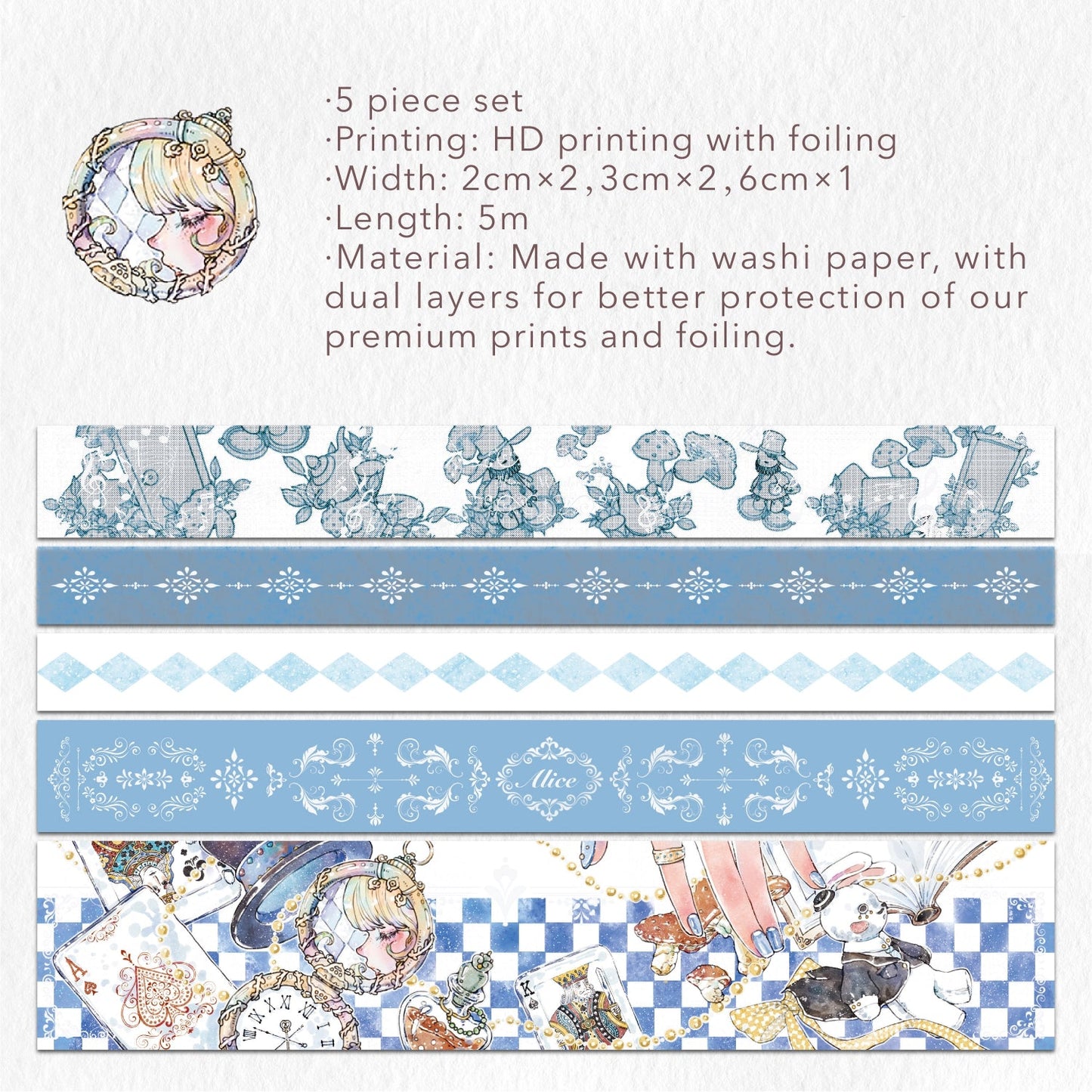 【The Washi Tape Shop】Alice im Wunderland 5er Set